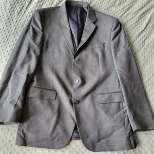 Kenneth Cole Gray & Purple Lined Suit Jacket 42R 36W